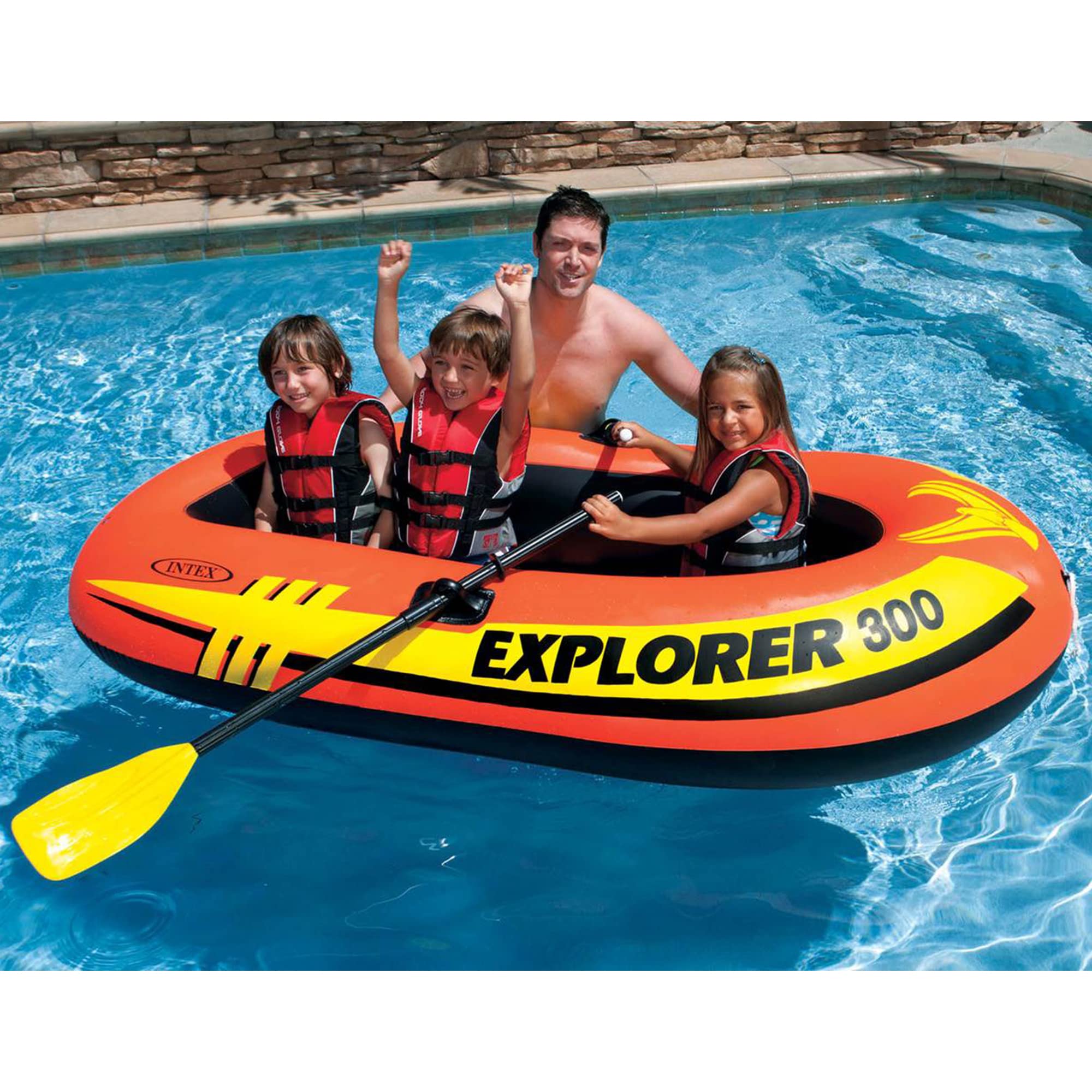 INTEX Explorer 300 Kiddie Inflatable Boat Set with Oars and Pump, 2-Pack