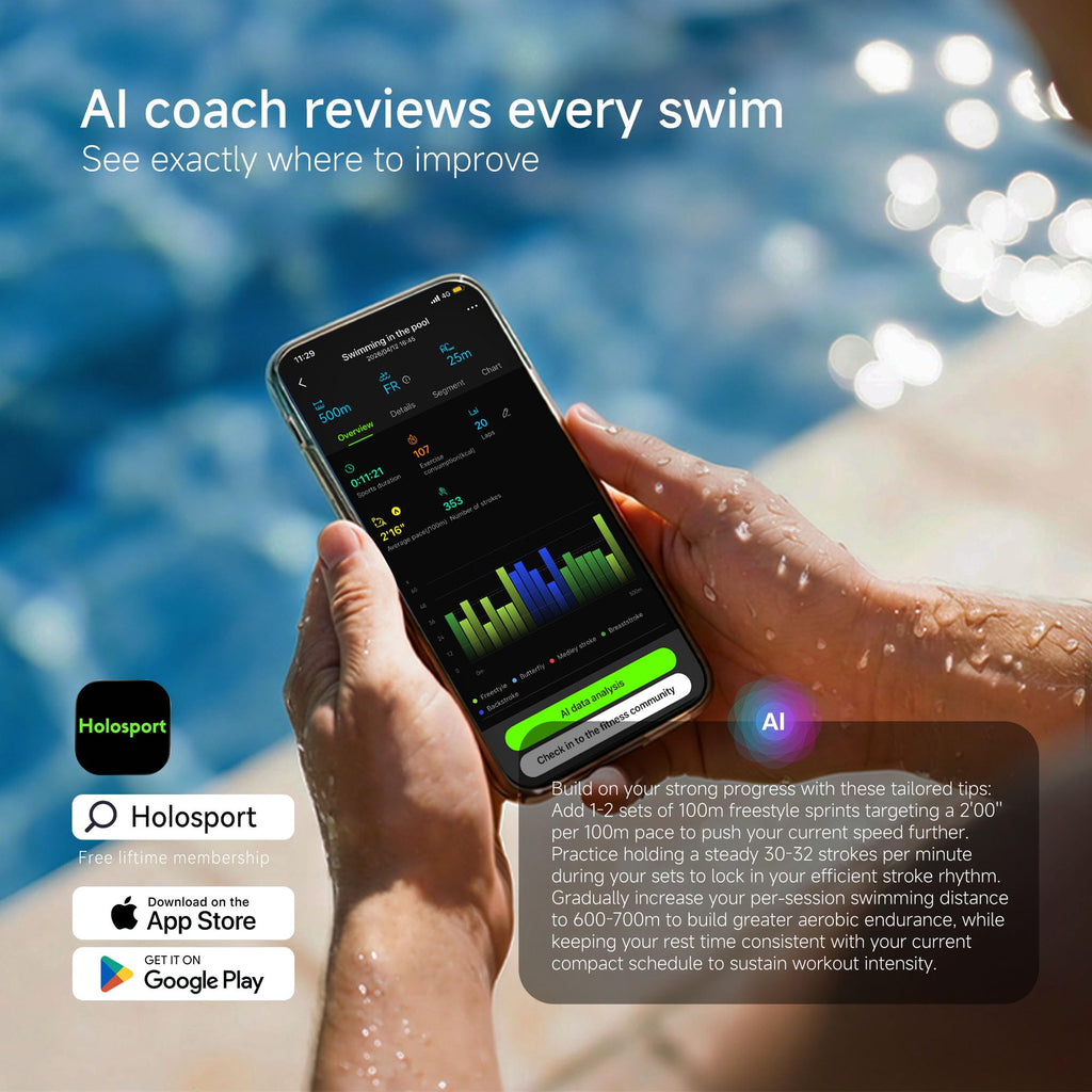 Smart Swimming Headphones with AI Feedback and MP3 Player