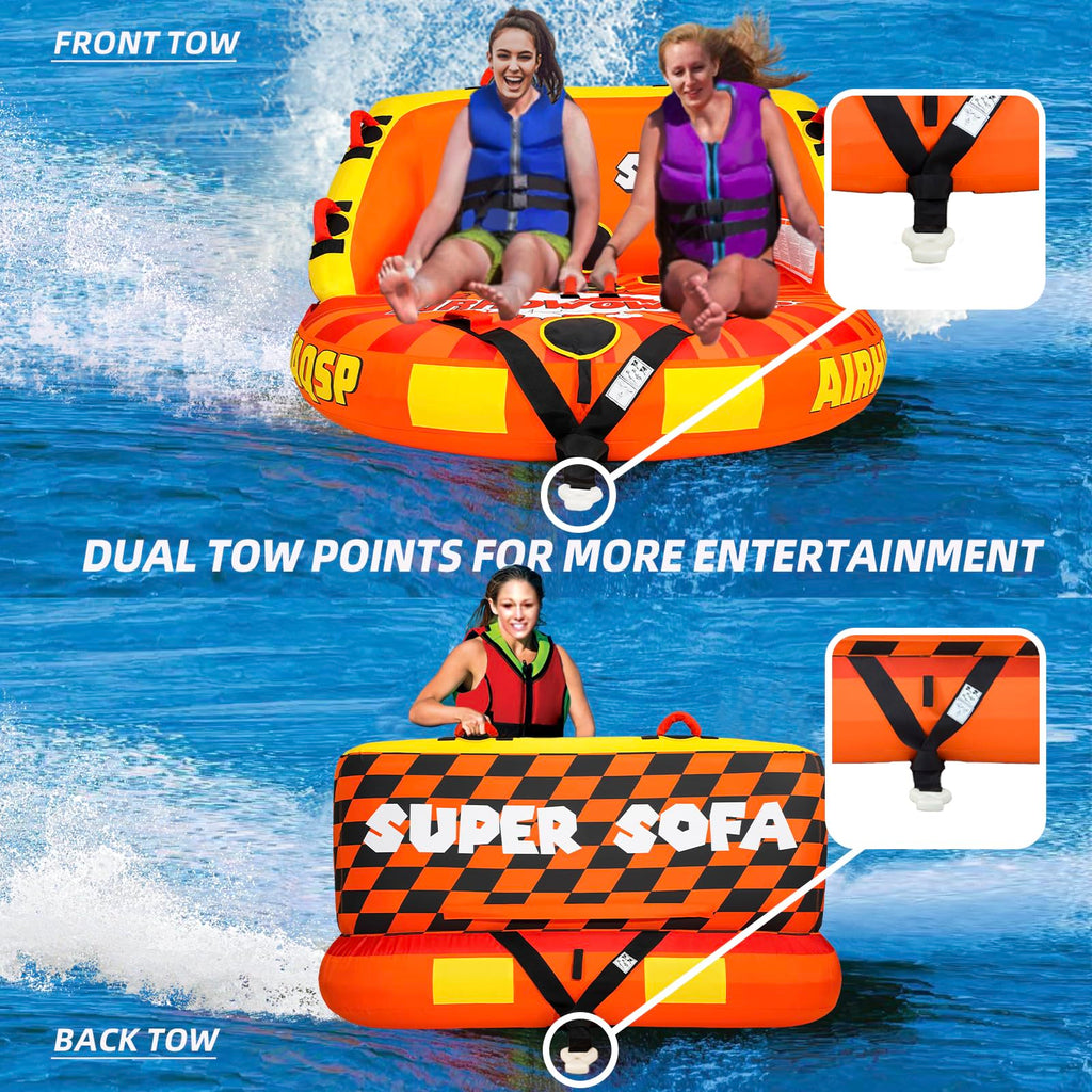 1-4 Person Towable Sofa Tube with Heavy-Duty Nylon Cover