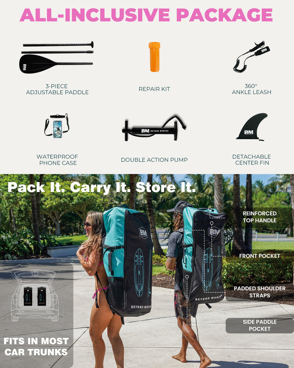 Inflatable Stand Up Paddle Board with Accessories and EVA Deck