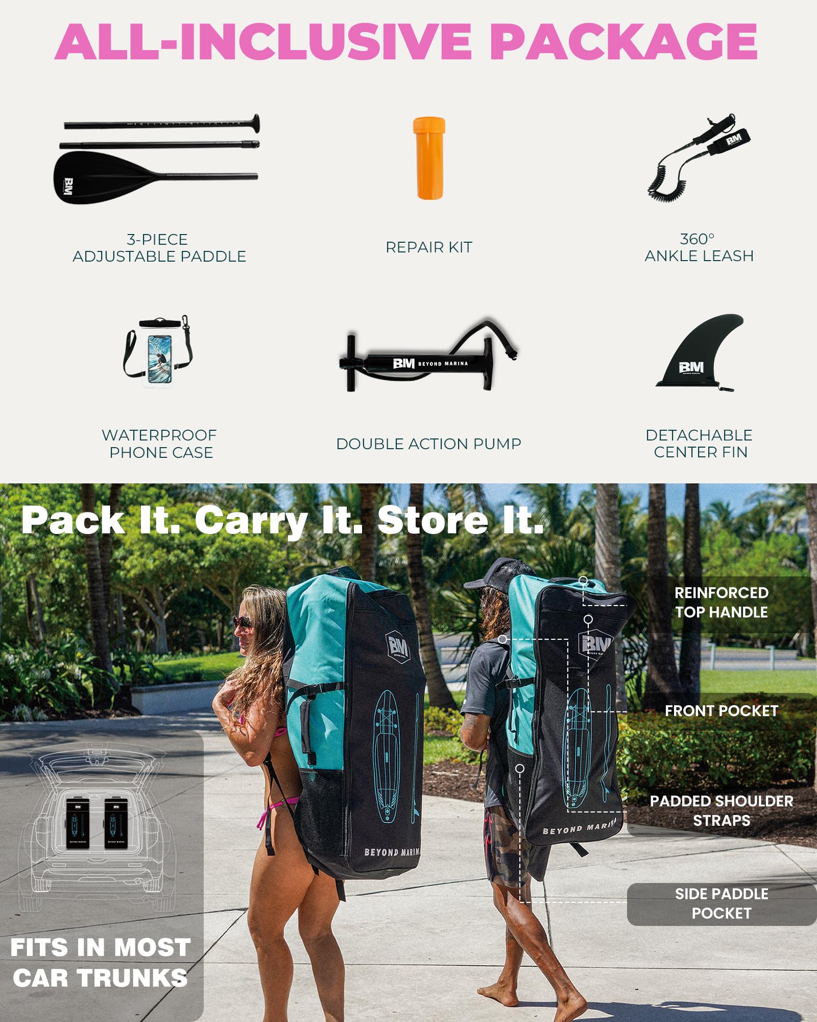 Inflatable Stand Up Paddle Board with Accessories and EVA Deck