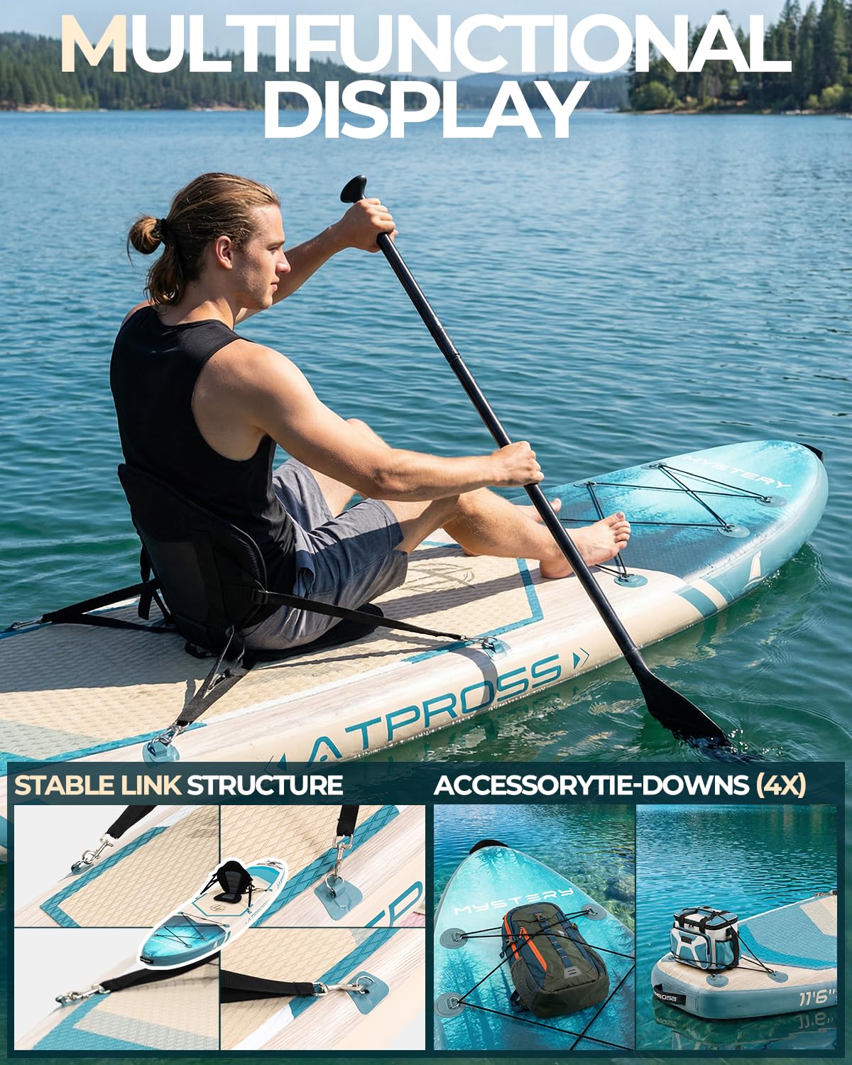 Inflatable Stand Up Paddle Board with Accessories and Stable Deck