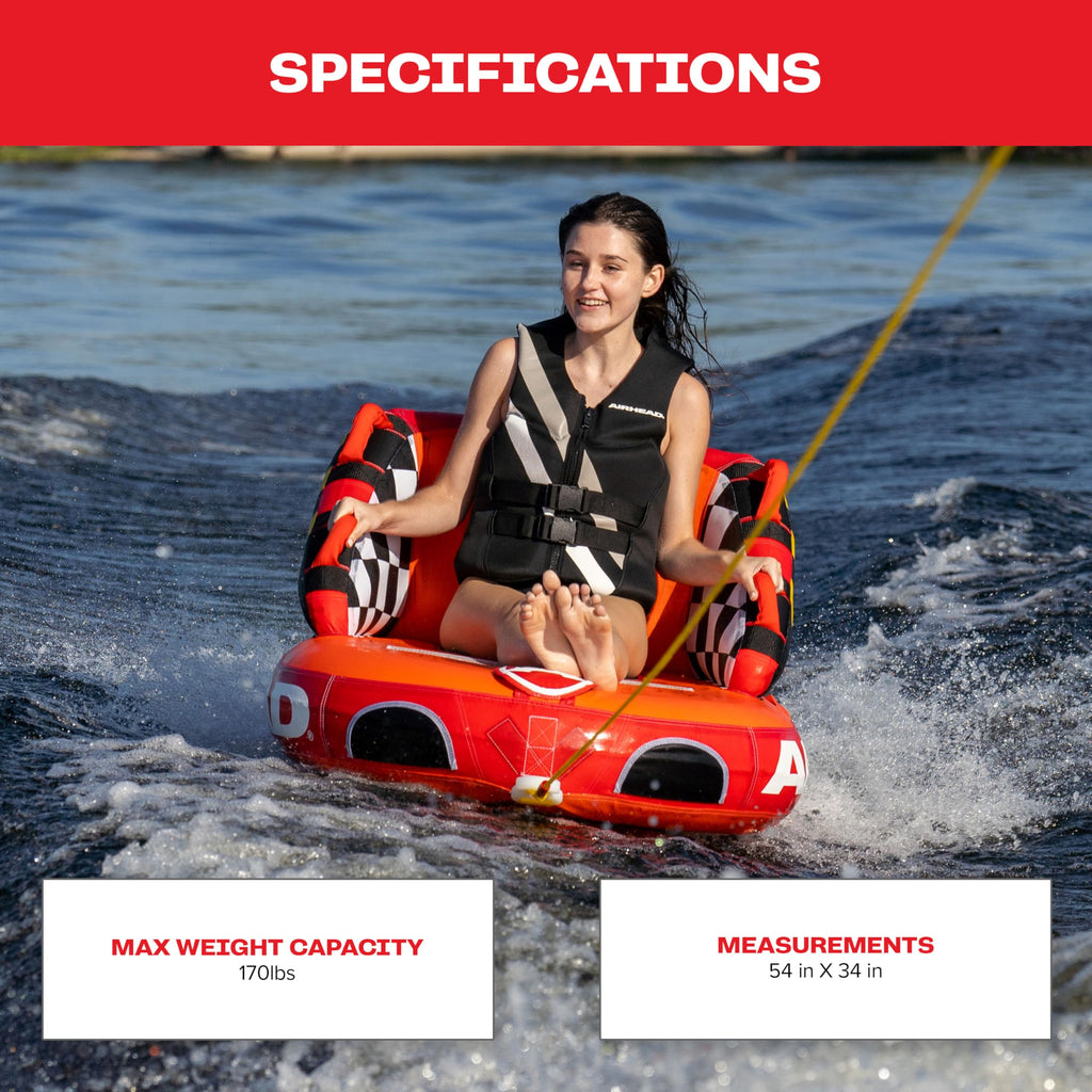 1-4 Person Towable Tube with Nylon Cover and Dual Tow Points